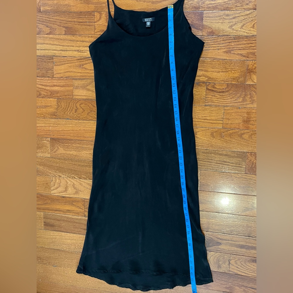 Natalie Busby Women's L Black 100% Cupro Slip Maxi Dress 90s Minimalist - Picture 6 of 8